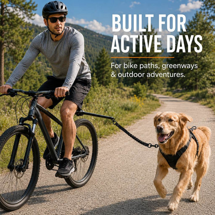 Hands-Free Dog Bike Leash with Shock-Absorbing Bungee