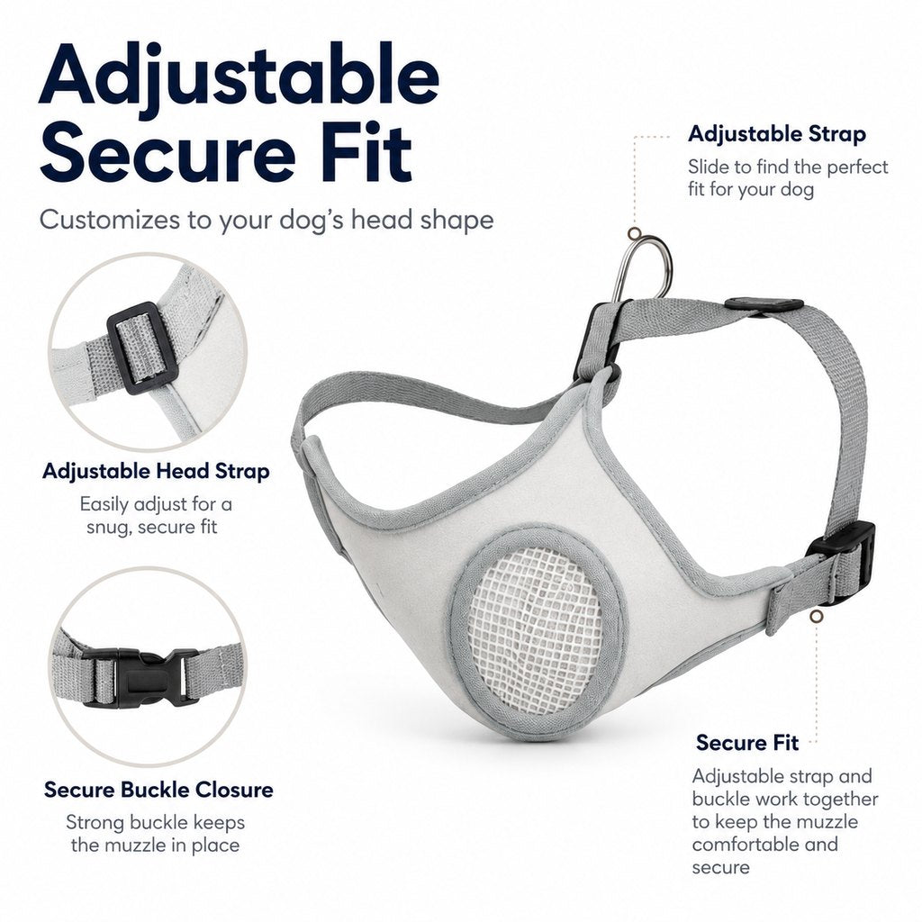 Breathable Dog Muzzle for Walks, Grooming & Vet Visits