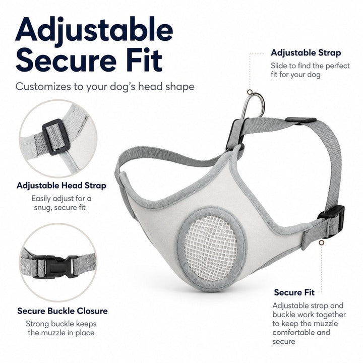 Breathable Dog Muzzle for Walks, Grooming & Vet Visits