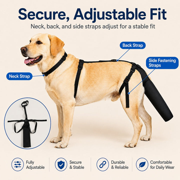 Adjustable Dog Tail Protector for Recovery & Daily Walks | Padded Guard for Sensitive Tails