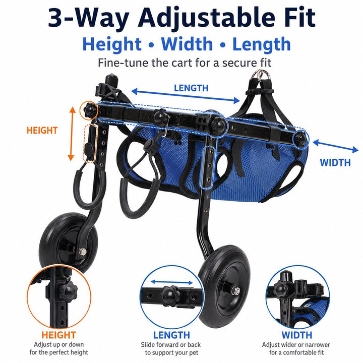 Adjustable Rear Leg Dog Wheelchair for Daily Walks