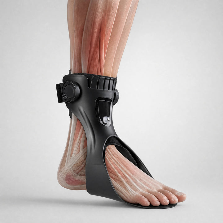 Adjustable Drop Foot Support Brace with Toe Lift and Breathable Lining