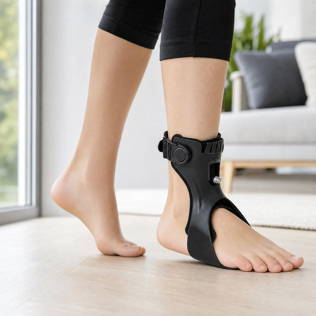 Adjustable Drop Foot Support Brace with Toe Lift and Breathable Lining