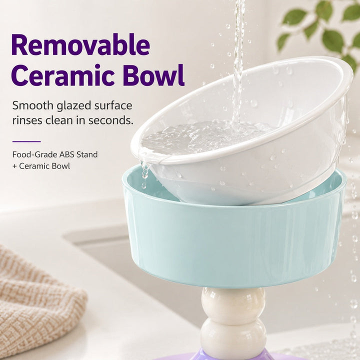 Adjustable Elevated Pet Bowl for Cats & Small Dogs | 3 Height Modes for Comfortable Feeding