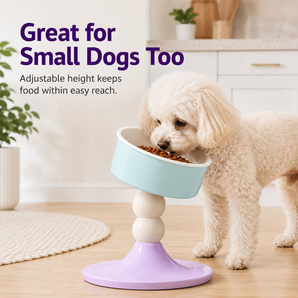Adjustable Elevated Pet Bowl for Cats & Small Dogs | 3 Height Modes for Comfortable Feeding