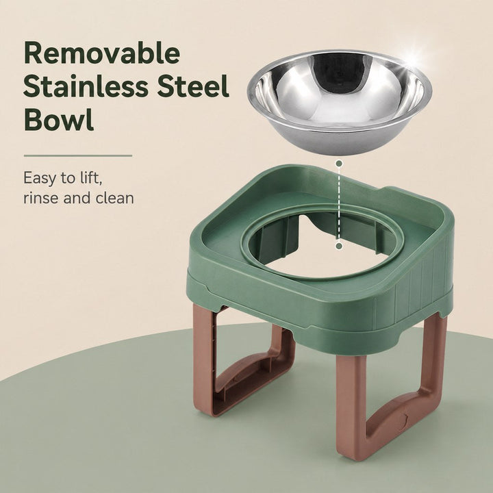 Adjustable Elevated Slow Feeder Pet Bowl for Cats & Small Dogs