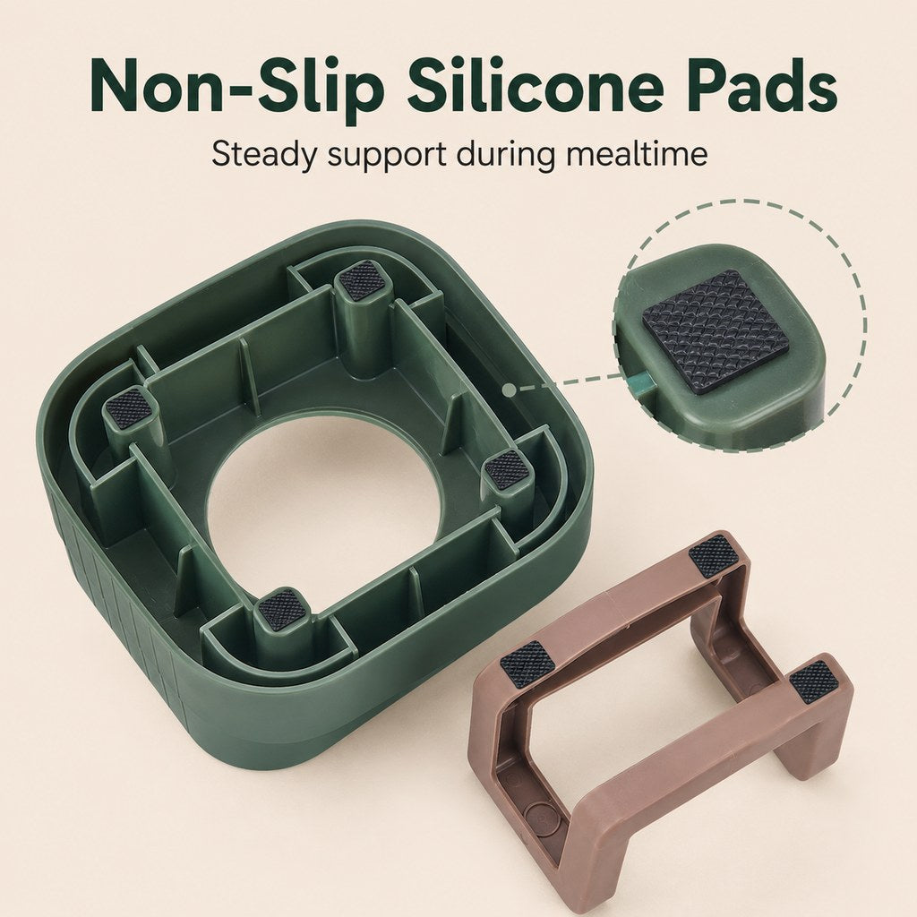 Adjustable Elevated Slow Feeder Pet Bowl for Cats & Small Dogs