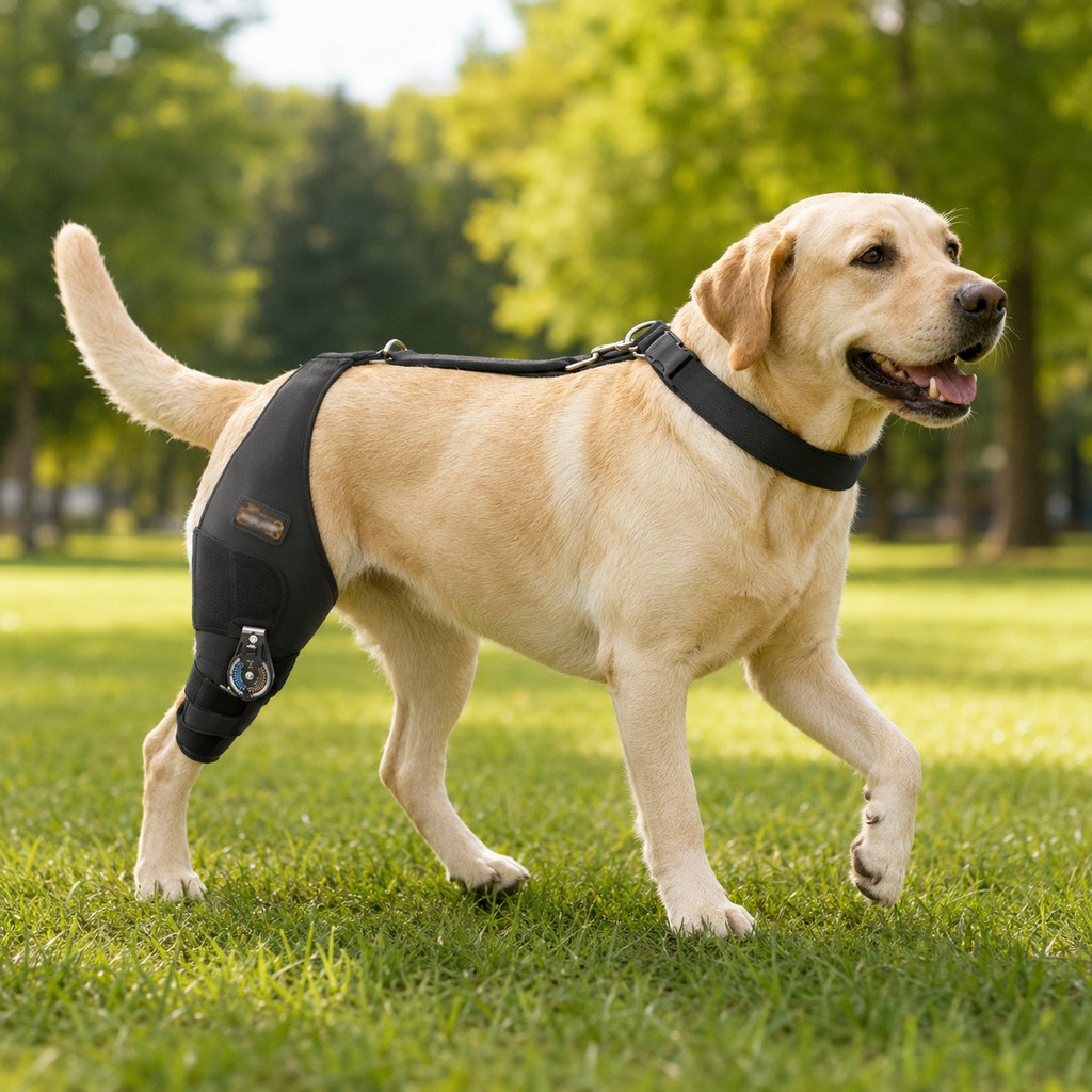 Adjustable Hinged Dog Knee Brace for Daily Walks | Rear Leg Support for Unsteady Steps