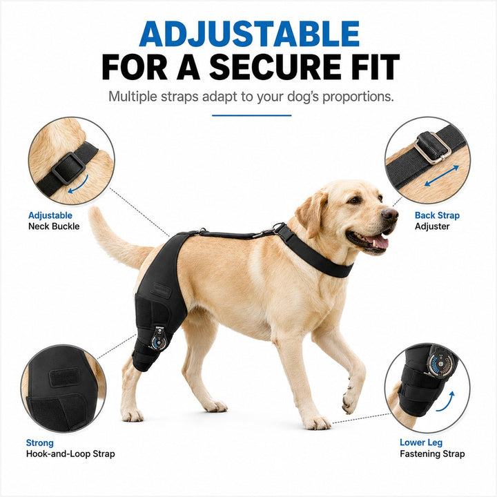 Adjustable Hinged Dog Knee Brace for Daily Walks | Rear Leg Support for Unsteady Steps