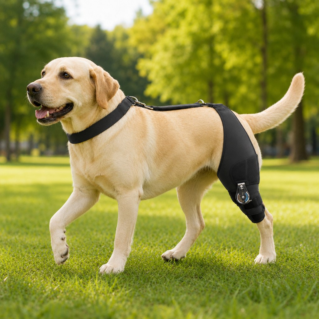Adjustable Hinged Dog Knee Brace for Daily Walks | Rear Leg Support for Unsteady Steps