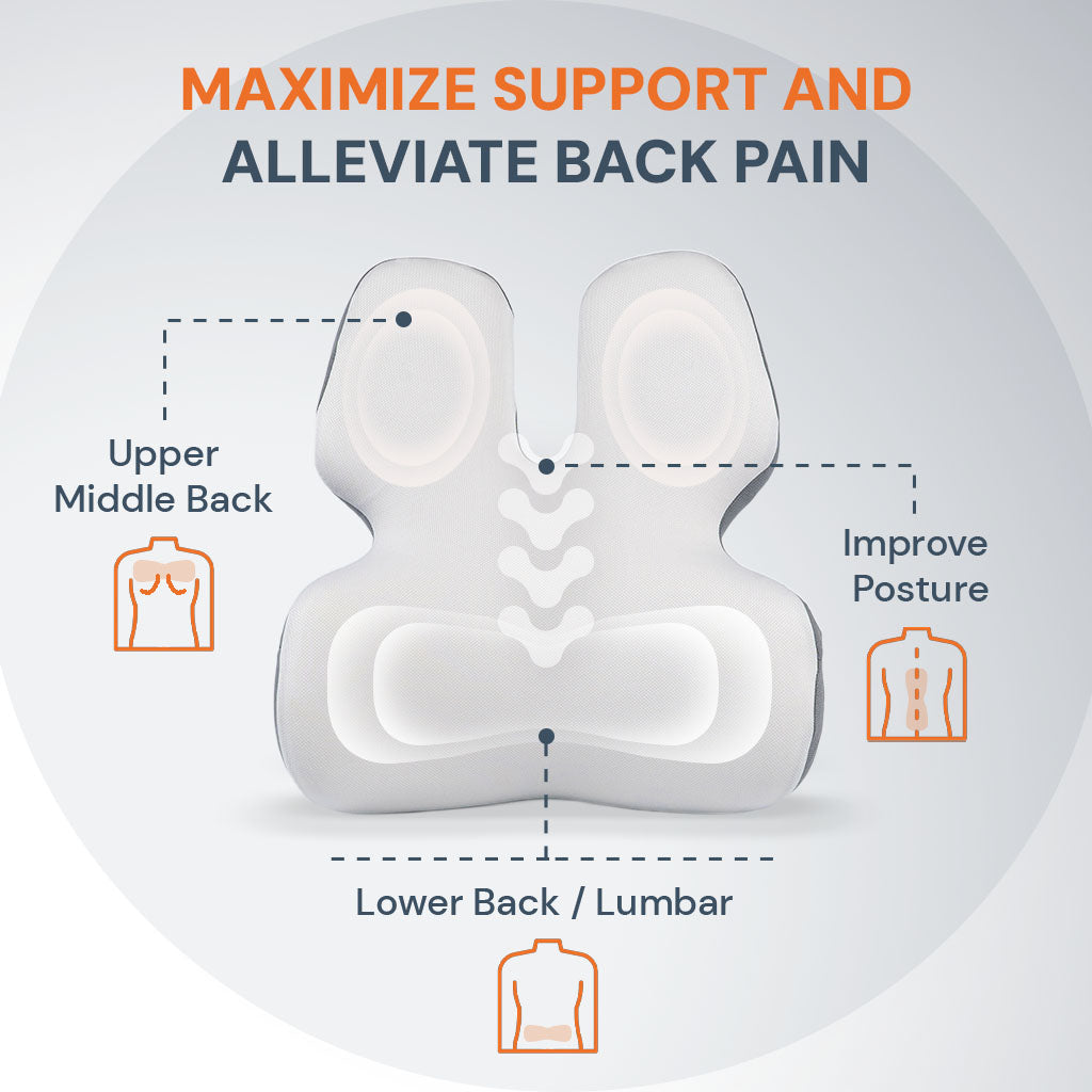Adjustable Memory Foam Sit Bone Relief Seat Cushion