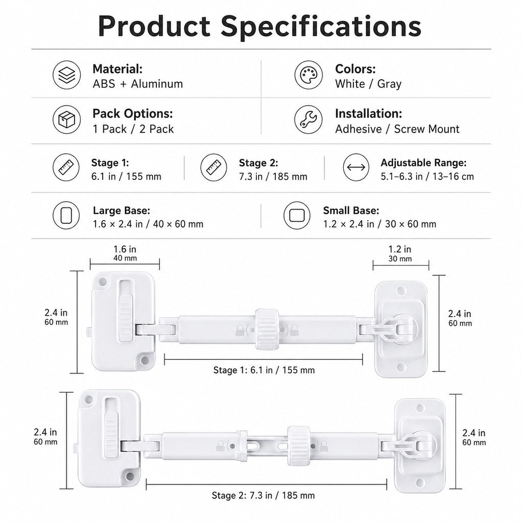 Adjustable Pet Door Latch for Litter Rooms | Let Cats In & Help Keep Dogs Out