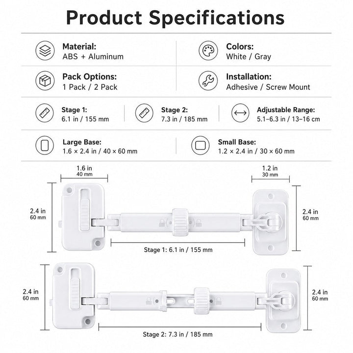 Adjustable Pet Door Latch for Litter Rooms | Let Cats In & Help Keep Dogs Out