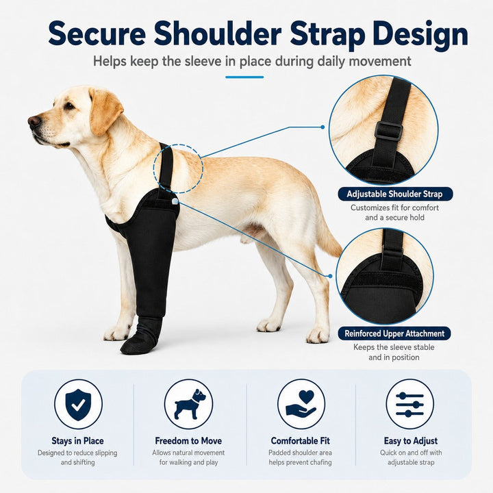 Dog Front Leg Protective Sleeve for Recovery & Walks | Helps Reduce Licking