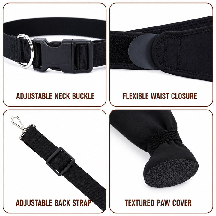 Adjustable Dog Rear Leg Recovery Sleeve with Paw Cover