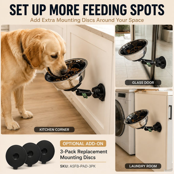 Adjustable Suction-Mount Slow Feeder Bowl for French Bulldogs, Cats & Small-to-Medium Dogs