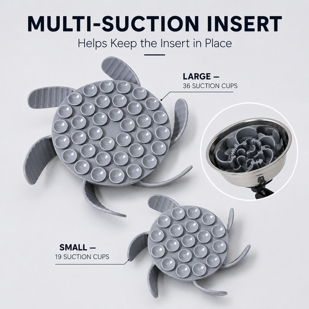 Adjustable Suction-Mount Slow Feeder Bowl for French Bulldogs, Cats & Small-to-Medium Dogs