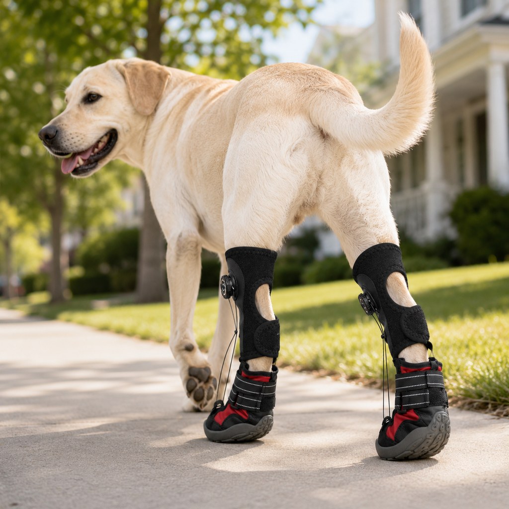 Adjustable Tension-Dial Dog Paw-Lift Support Boots