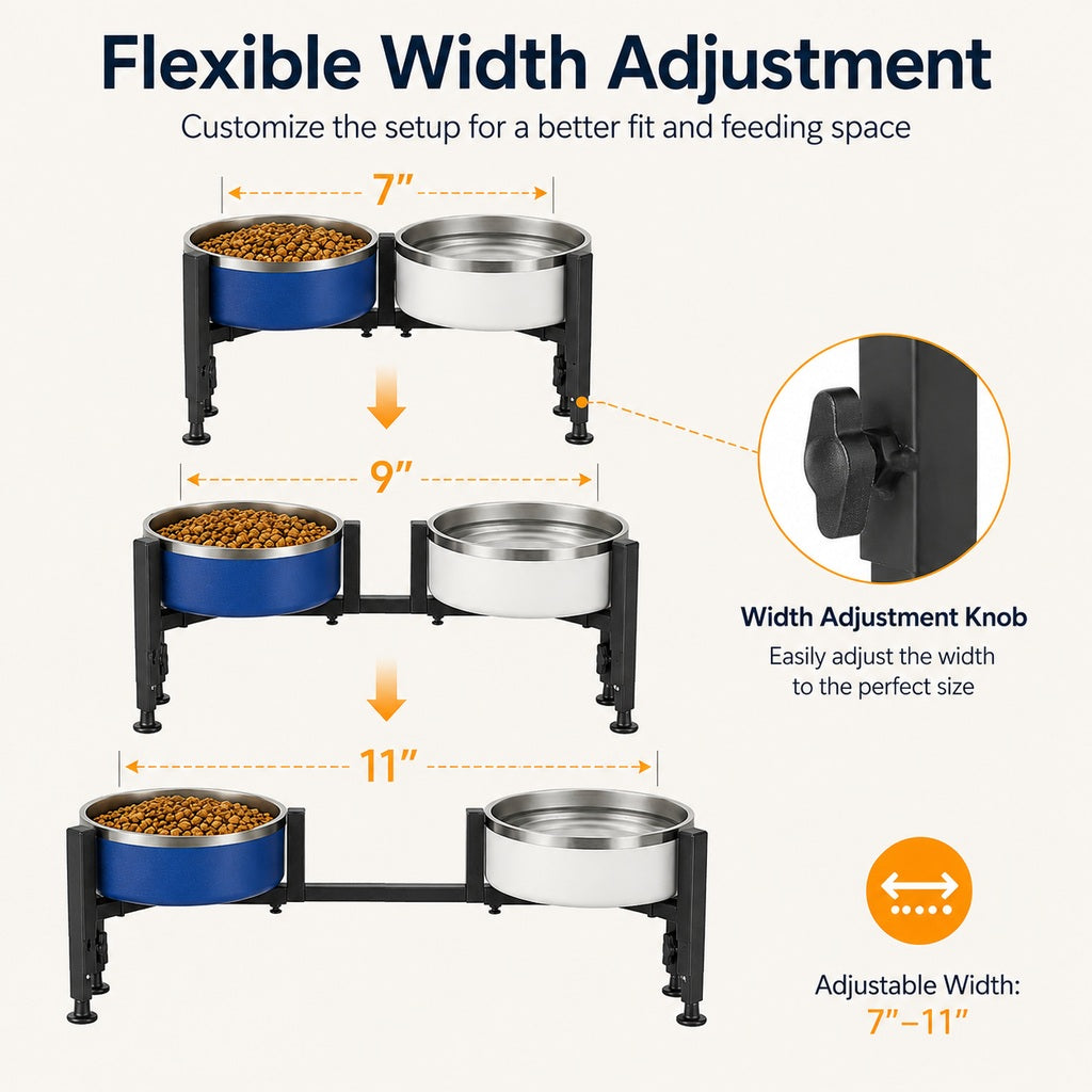 Adjustable Raised Dog Bowl Stand for Home Feeding