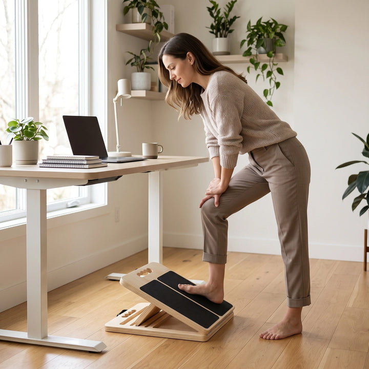 Adjustable Wooden Slant Board with 5 Angles, Non-Slip Surface & 300lb Capacity