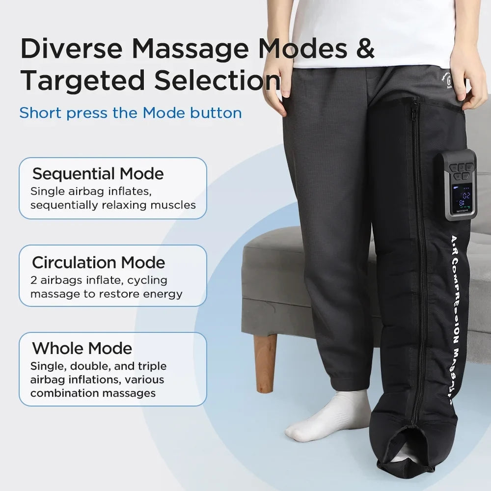 Air Compression Massager – Wireless Recovery for Leg Circulation & Muscle Relief