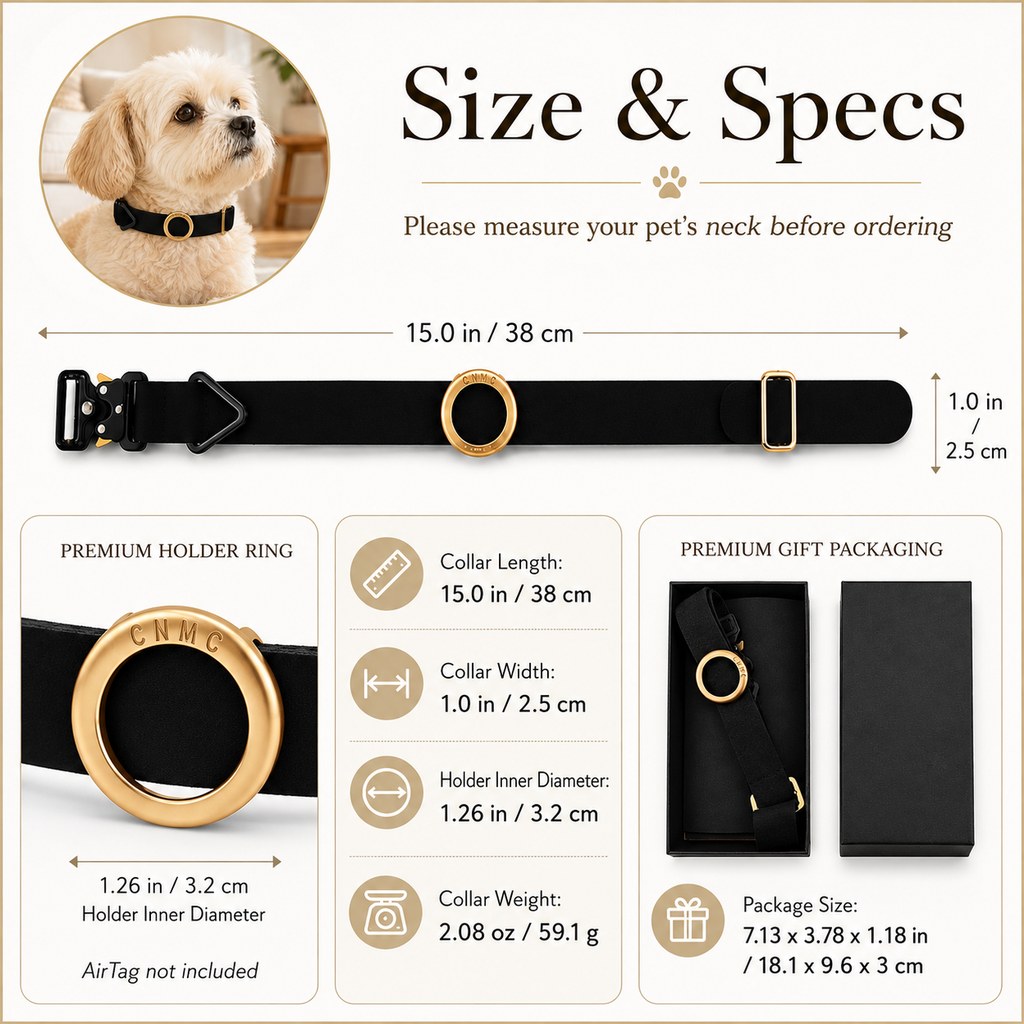 AirTag-Compatible Pet Collar Holder for Cats & Small Dogs