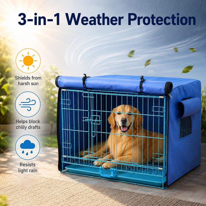 All-Weather Dog Crate Cover for Home, Patio & Camping | Privacy, Wind & Light Rain Protection