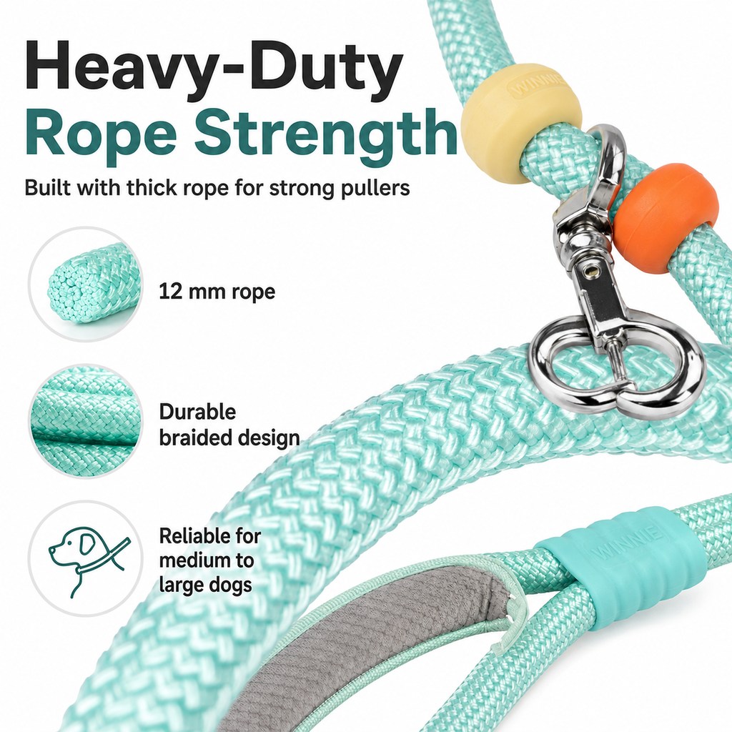Anti-Choke Dog Leash for Everyday Walks | Padded Neck Protection & Better Control for Pullers