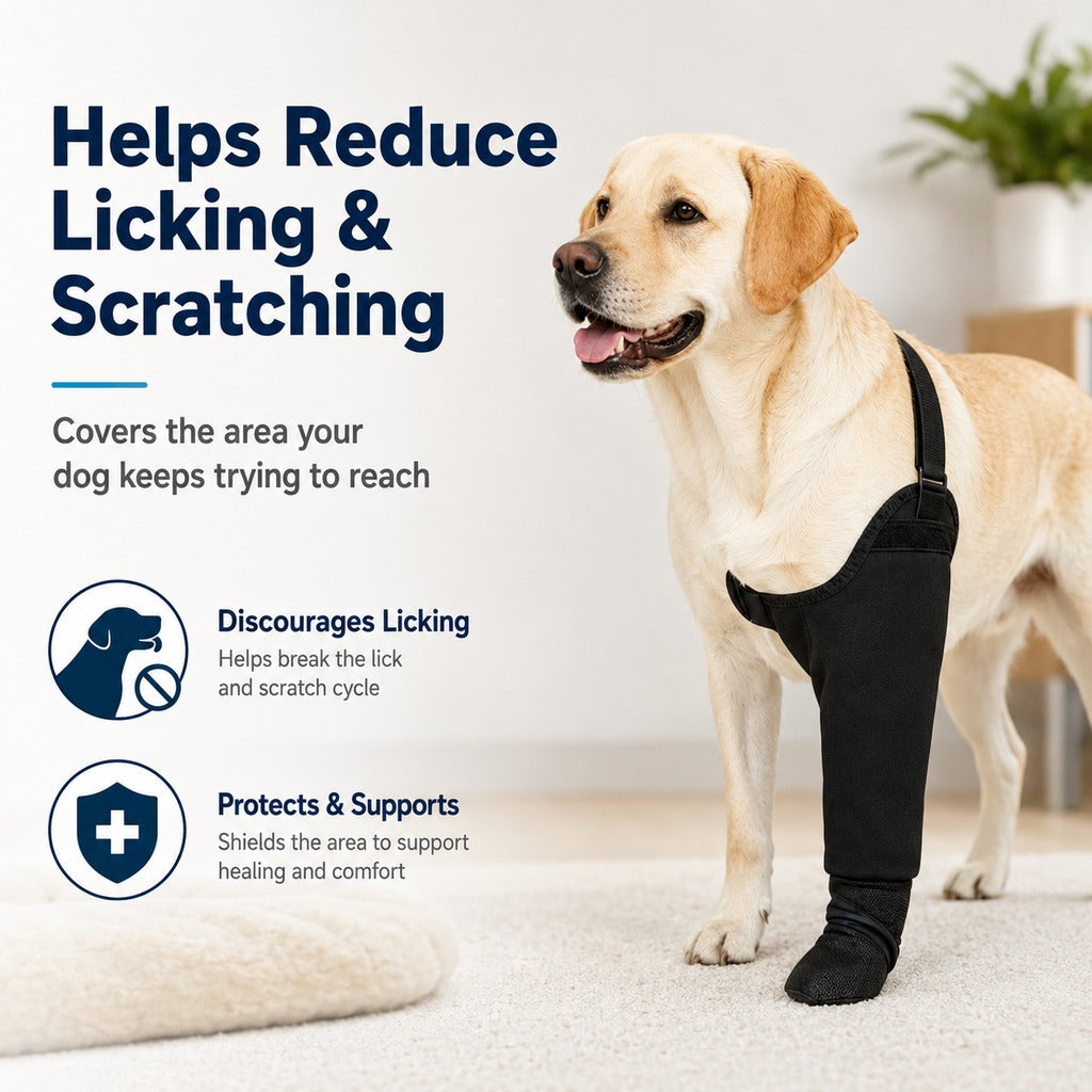 Dog Front Leg Protective Sleeve for Recovery & Walks | Helps Reduce Licking