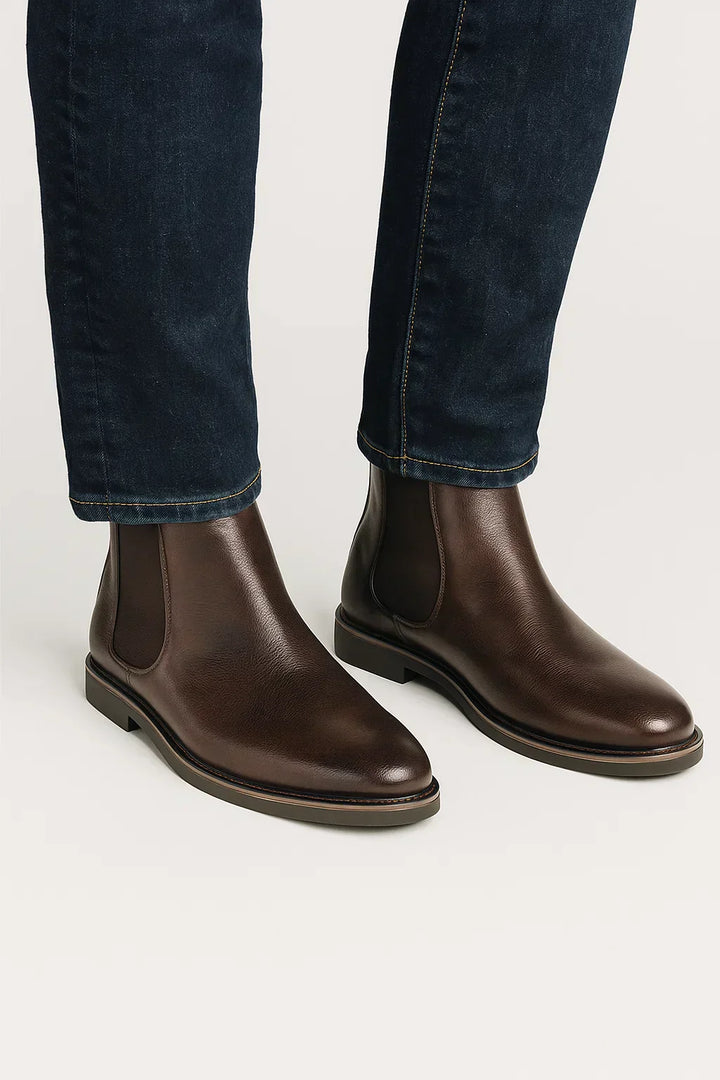 Men's Retro Synthetic Leather Slip-On Chelsea Boots