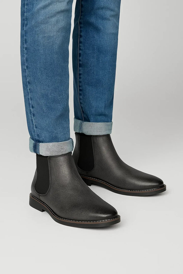 Men's Retro Synthetic Leather Slip-On Chelsea Boots