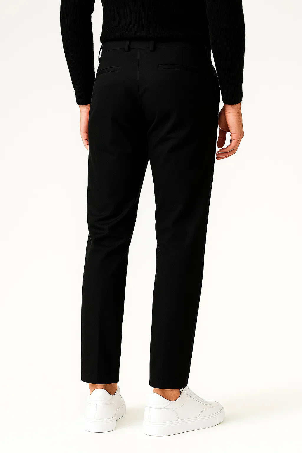 Men's Khaki Cotton Stretch Chinos, Straight Fit