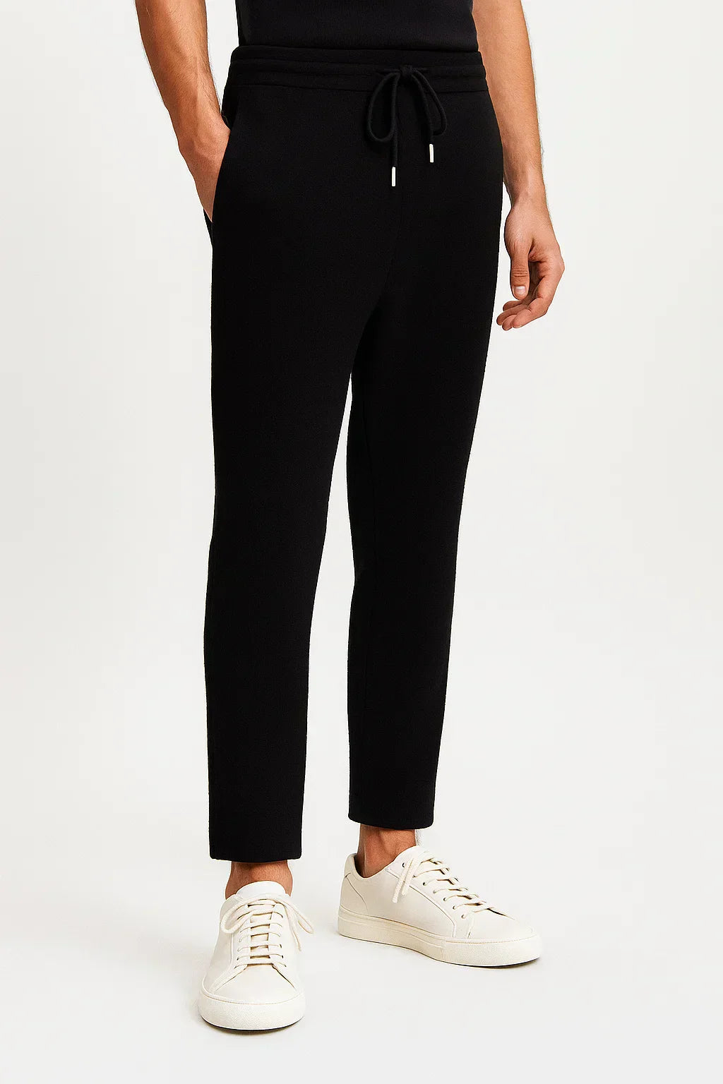 Men's High-Waisted Merino Wool Trousers, Thick and Warm