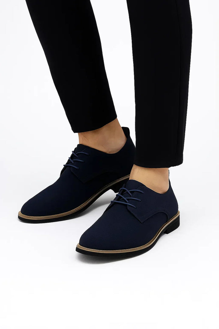 Men's Suede Leather Oxford Lace-Up Shoes, Business Casual