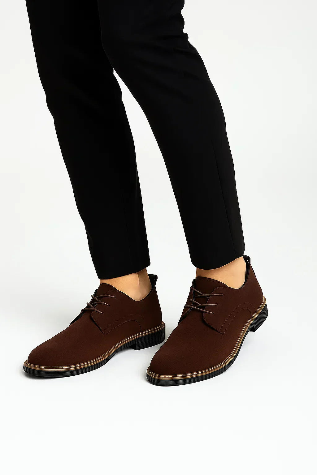 Men's Suede Leather Oxford Lace-Up Shoes, Business Casual