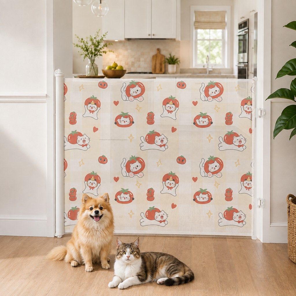 No-Drill Retractable Pet Gate for Doorways, Kitchens & Stairs