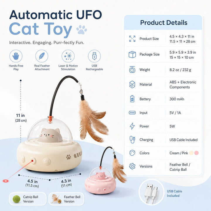 Automatic UFO Cat Toy for Indoor Cats