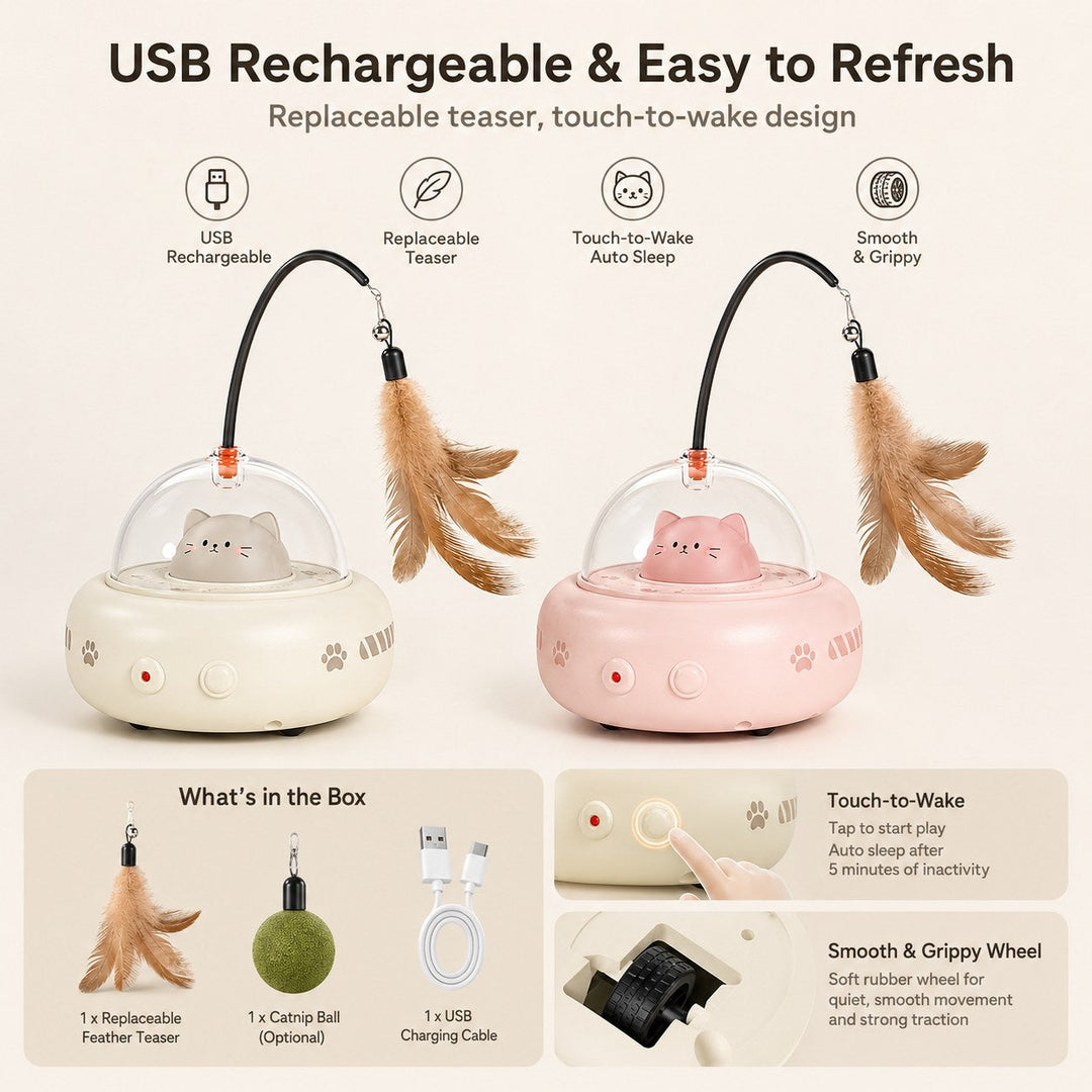 Automatic UFO Cat Toy for Indoor Cats