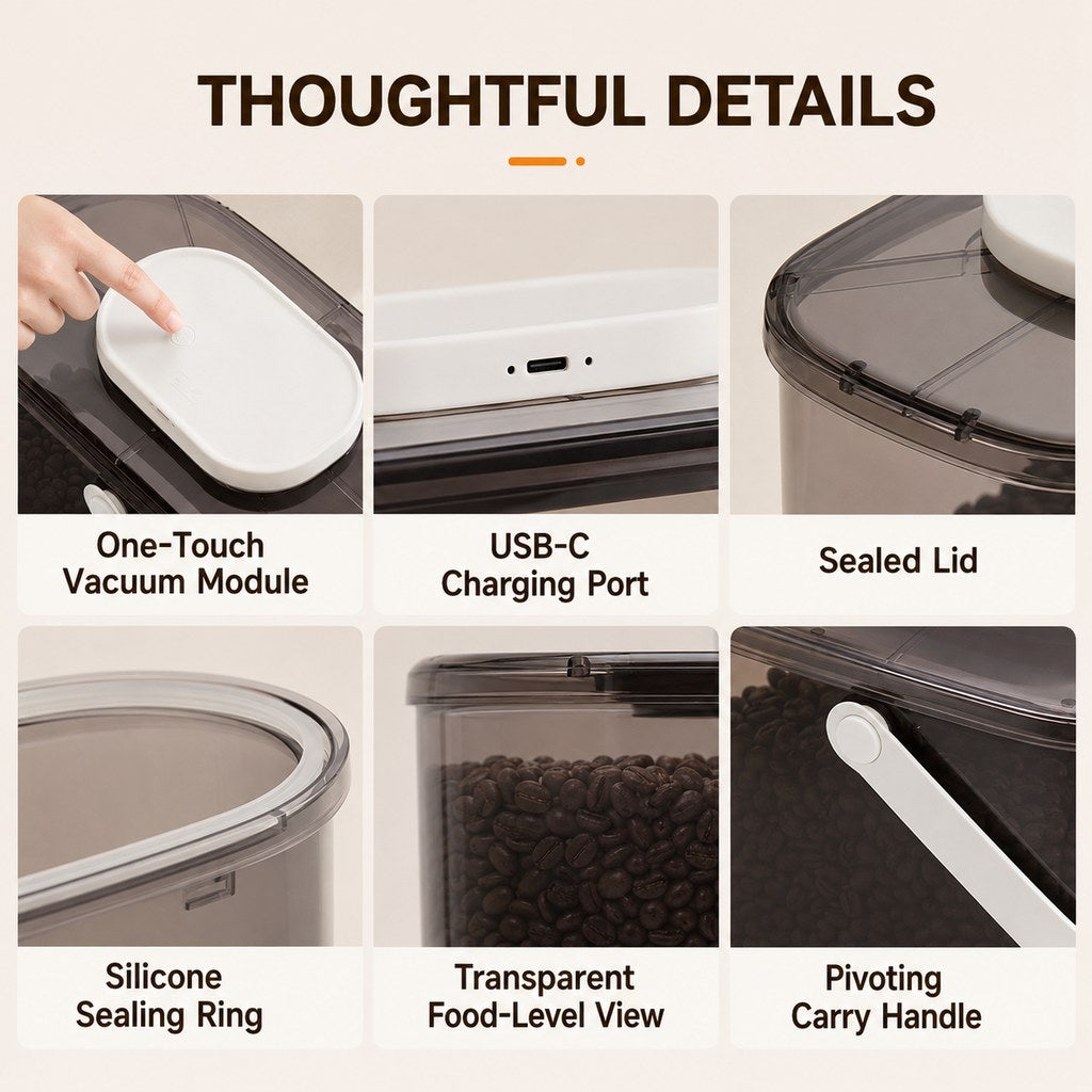 10L Automatic Vacuum Pet Food Storage Container for Pantry & Feeding Stations