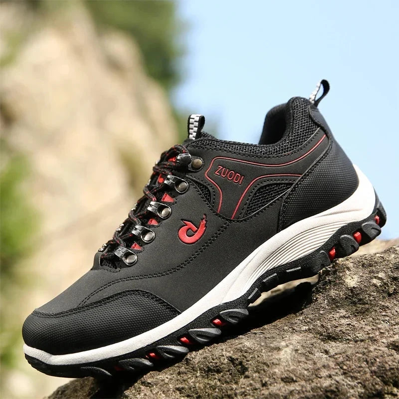 Men's Lined Shoes for Cold Weather in Black and Red