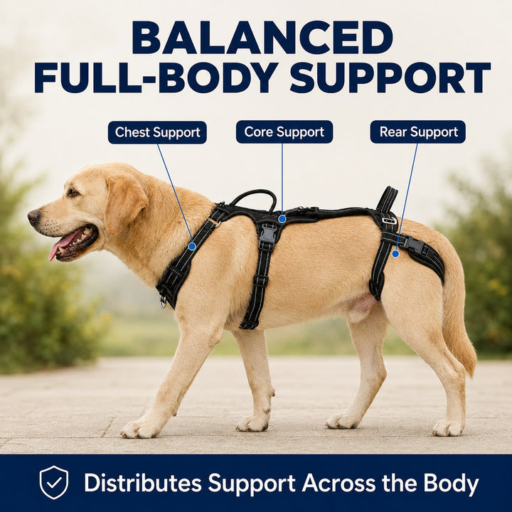 Full Body Dog Lift Harness for Stairs & Car | Mobility Support for Weak Hind Legs