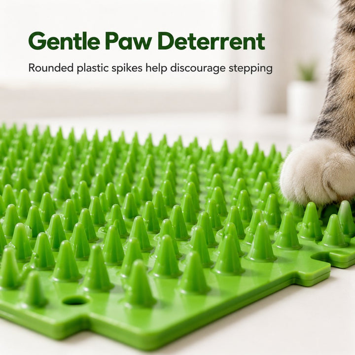 2-Pack Green Cut-to-Fit Cat Deterrent Mat for Sofas, Plants & Balconies