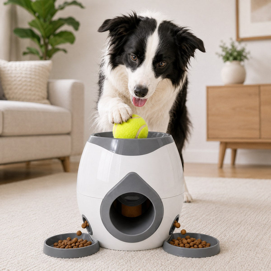 Ball-Activated Dog Puzzle Feeder for Indoor Play & Slow Eating