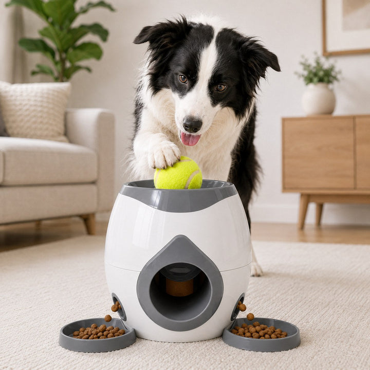 Ball-Activated Dog Puzzle Feeder for Indoor Play & Slow Eating