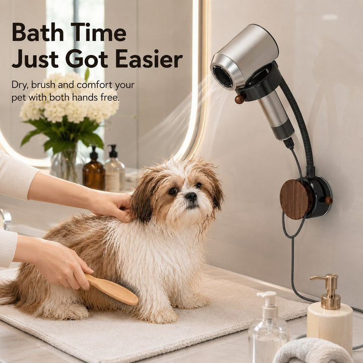 Hands-Free Pet Grooming Hair Dryer Holder for At-Home Bath Time