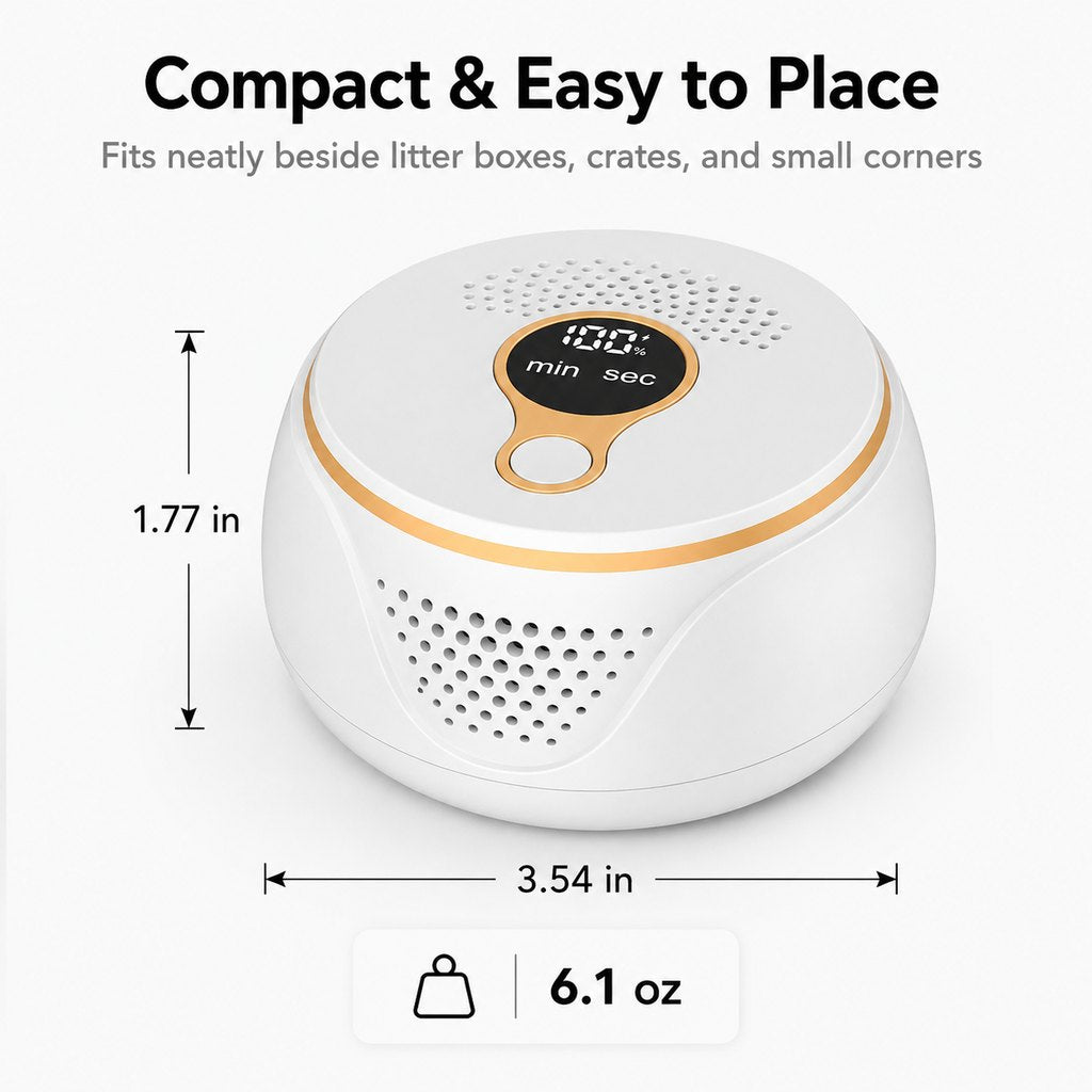 Rechargeable Ozone Pet Odor Deodorizer for Litter Box & Empty Crate Areas