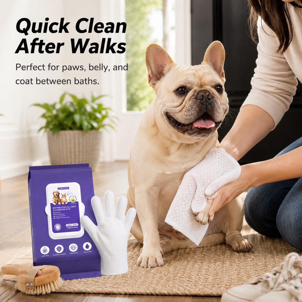 Frenchie Daily Grooming Kit for After-Walk & Between-Bath Care