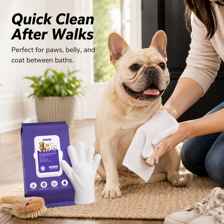 Frenchie Daily Grooming Kit for After-Walk & Between-Bath Care