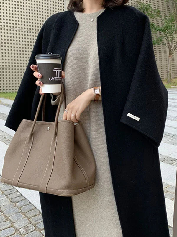 Oversized Open Front Long Coat for Women with Wide Sleeves (11)