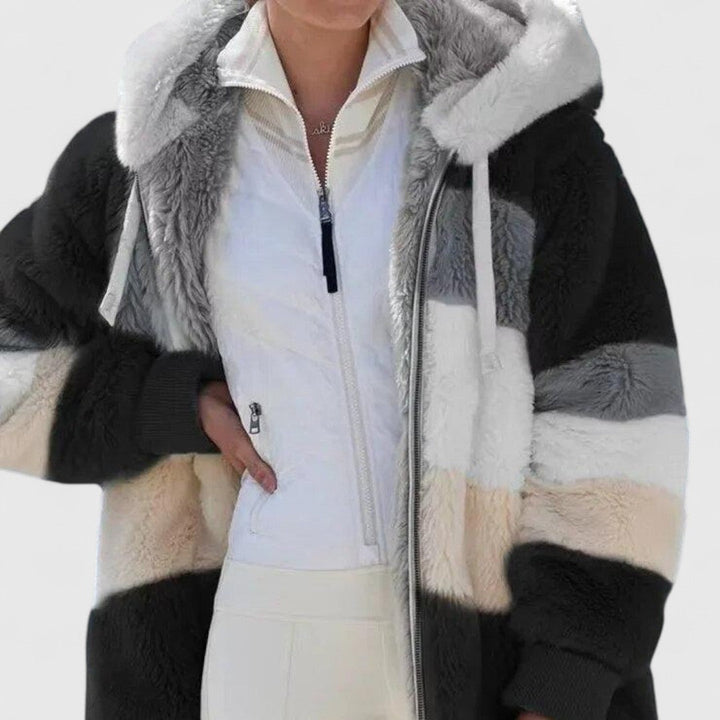 Women's Hooded Ribbed Cardigan in Black